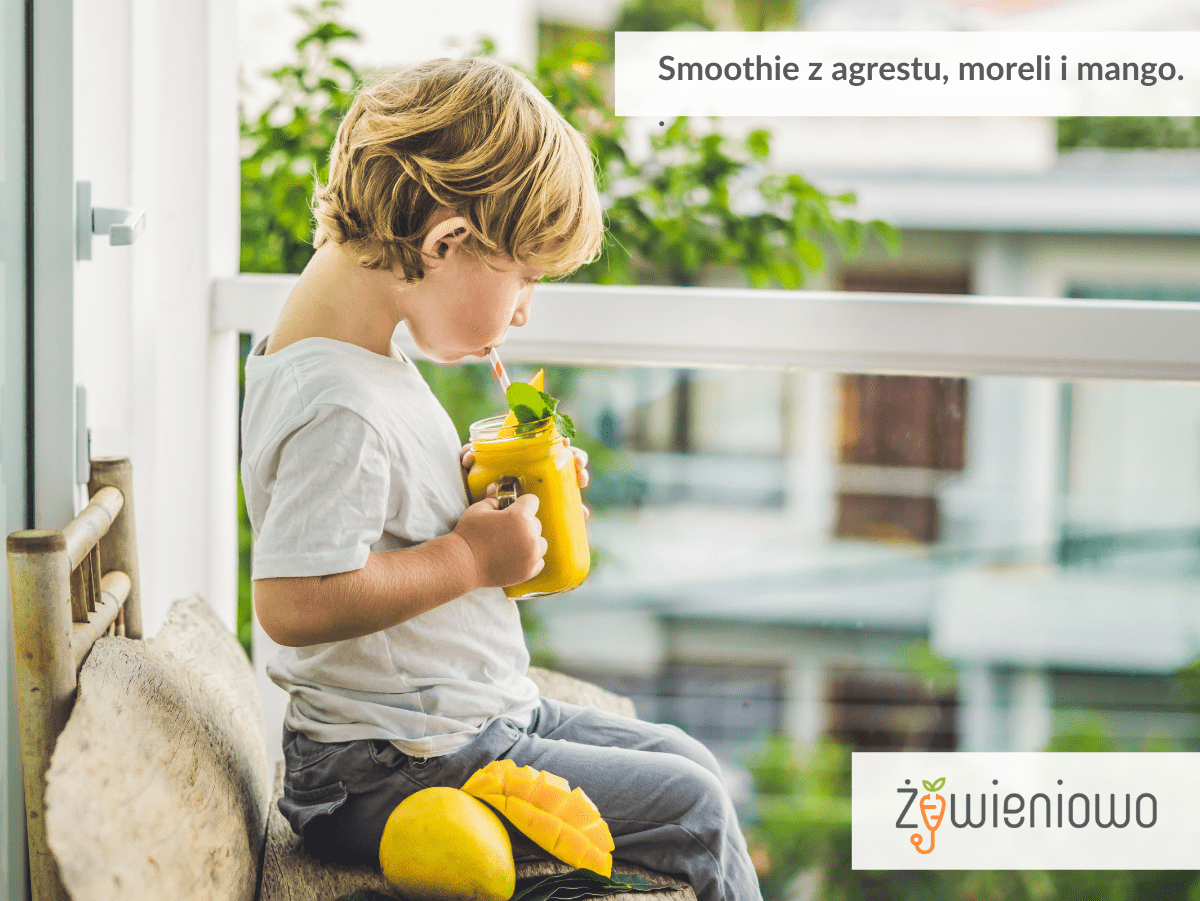 Smoothie z&nbsp;agrestu, moreli i&nbsp;mango.